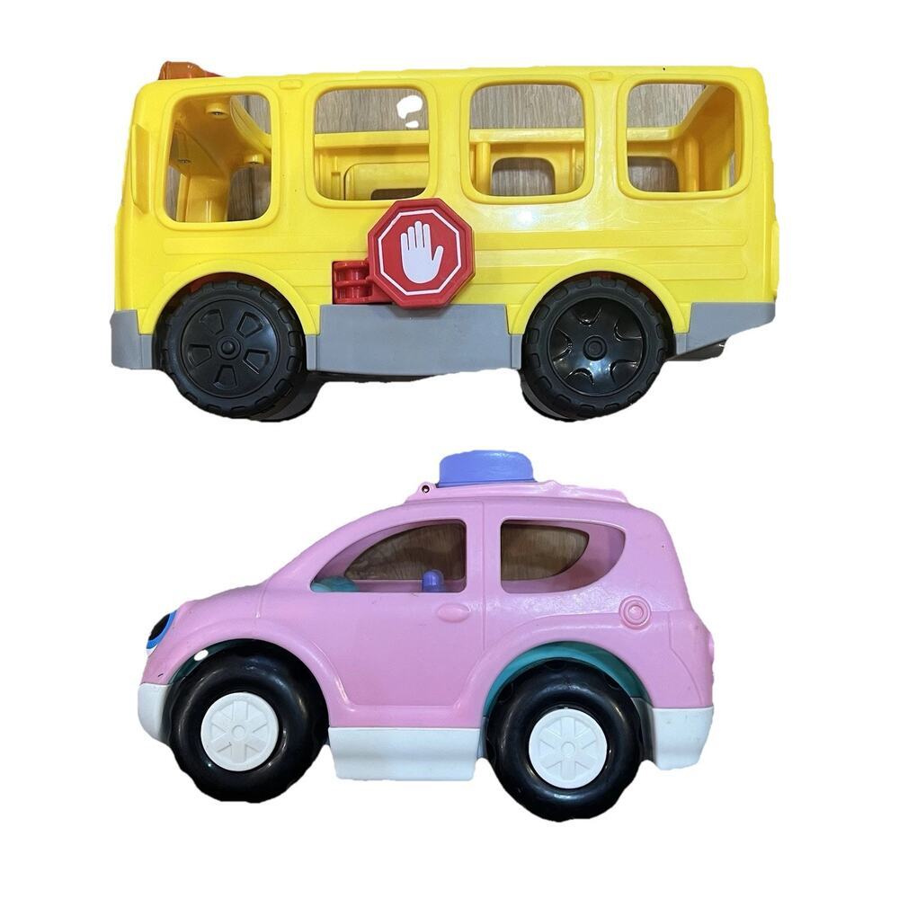 Fisher-Price Little People Vehicles Big Yellow School Bus Lights‎ Sounds Bug